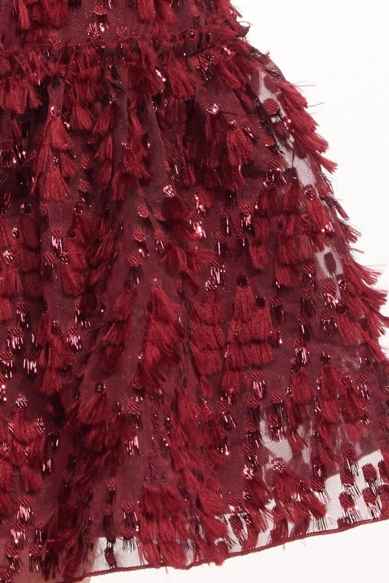 Cossette Dress  Sangria Fizz Godet Pleat