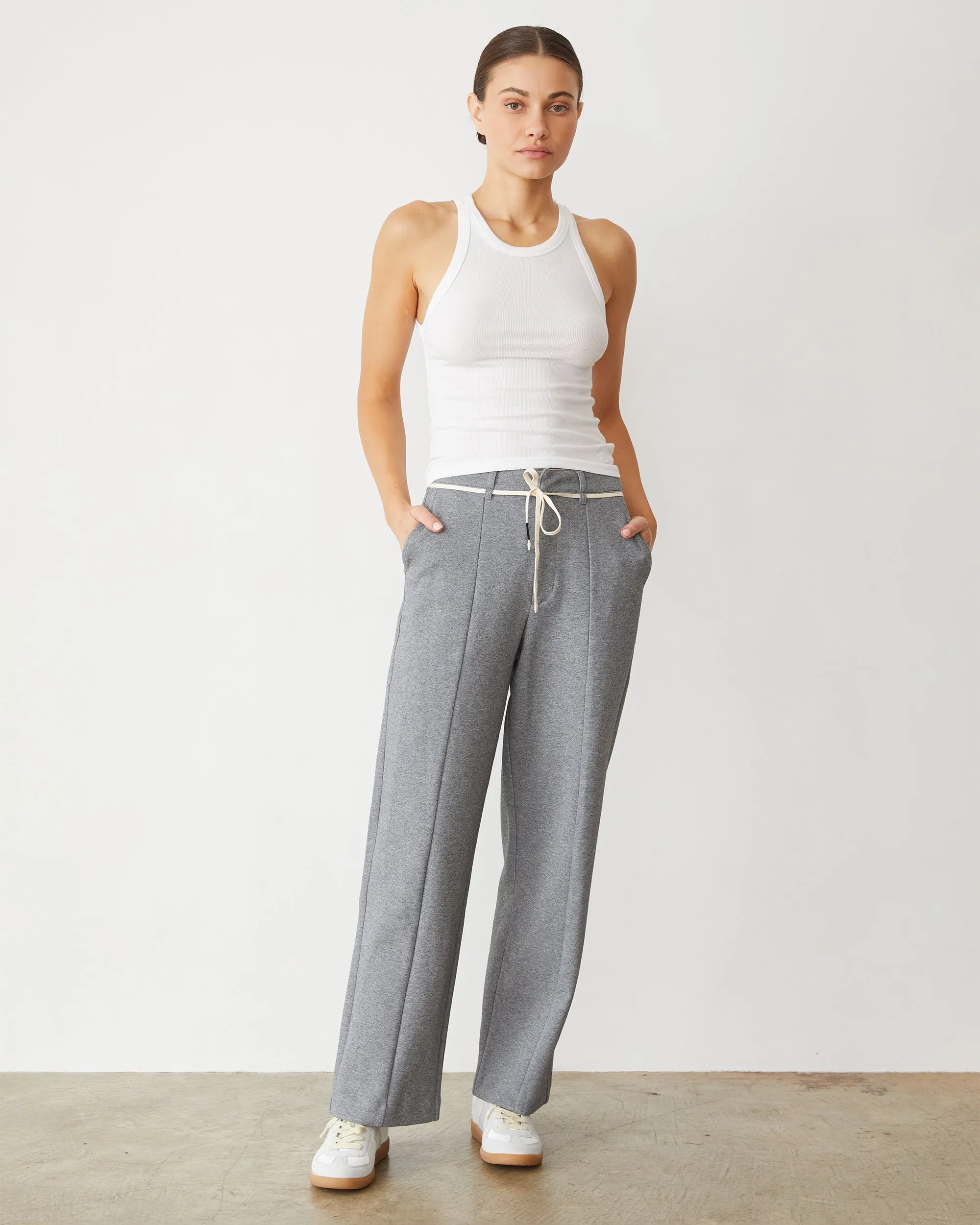 Cotton Knit Trousers Refined Essential