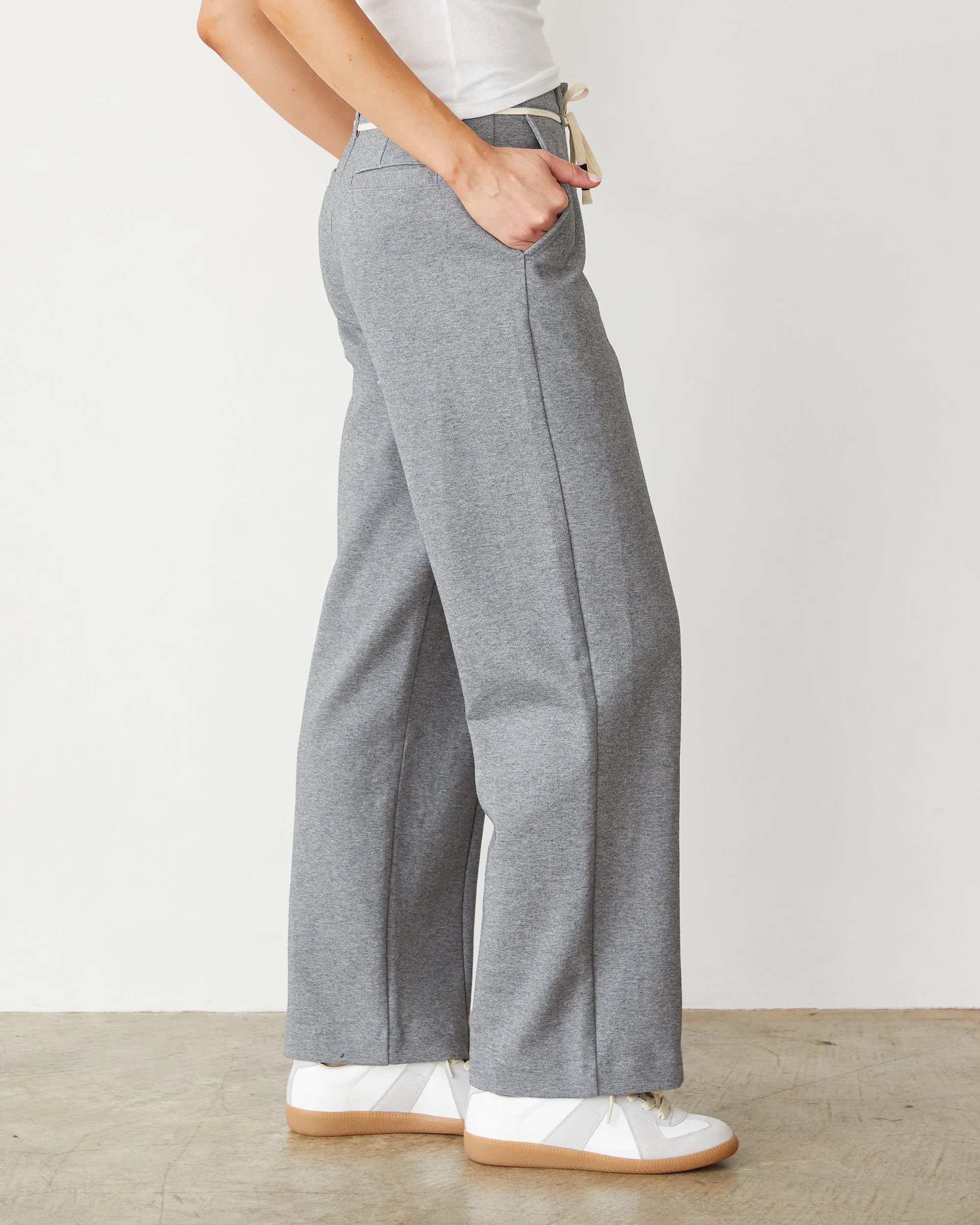 Cotton Knit Trousers Refined Essential