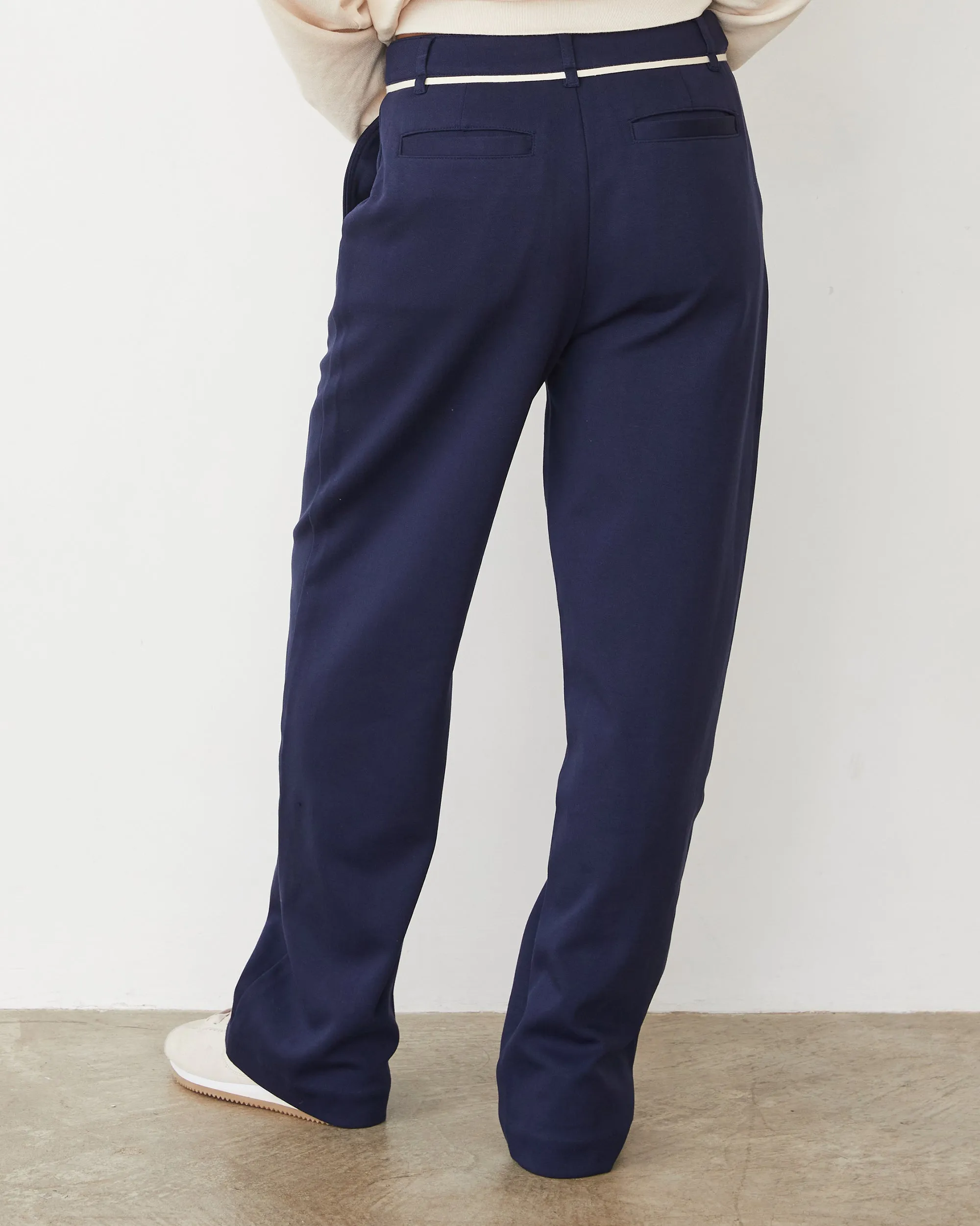 Cotton Knit Trousers Wide Leg