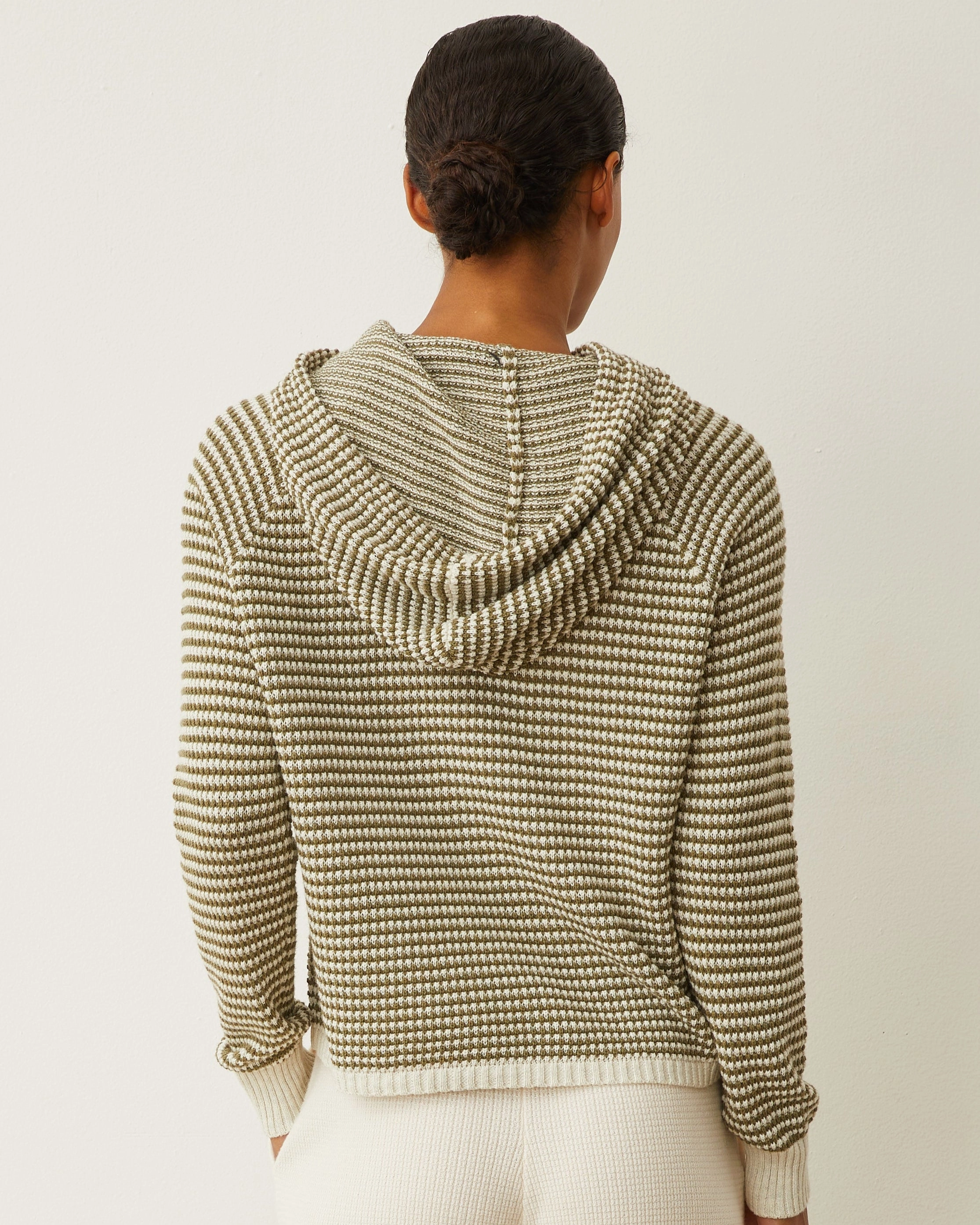 Cotton Cashmere Stripe Lounge Hoody Innovative Fit