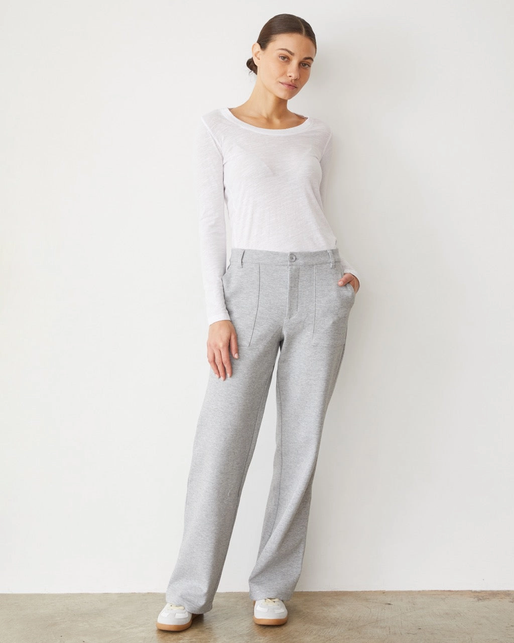 Cotton Knit Patch Pocket Pant Comfortable Wear