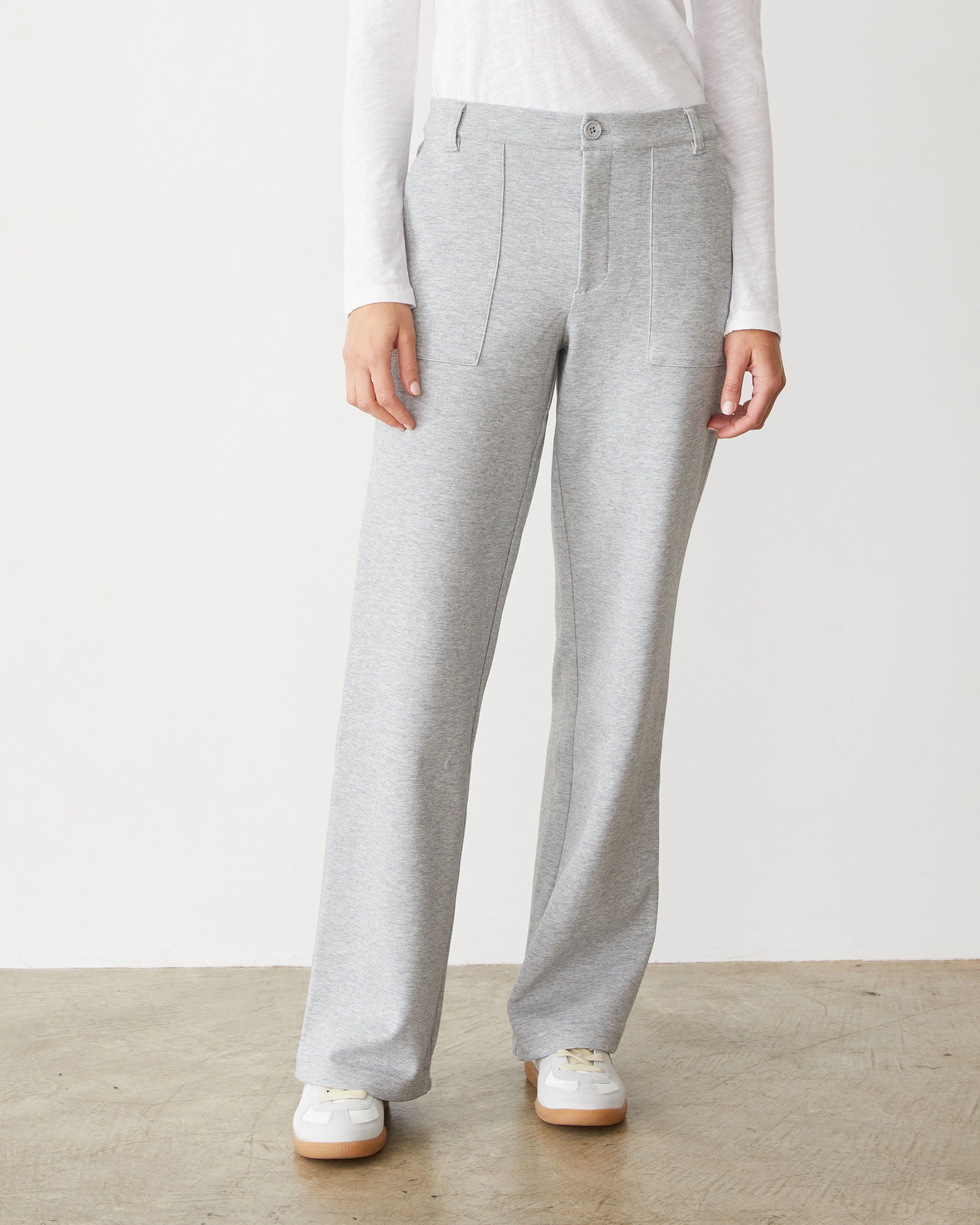 Cotton Knit Patch Pocket Pant Relaxed Waist