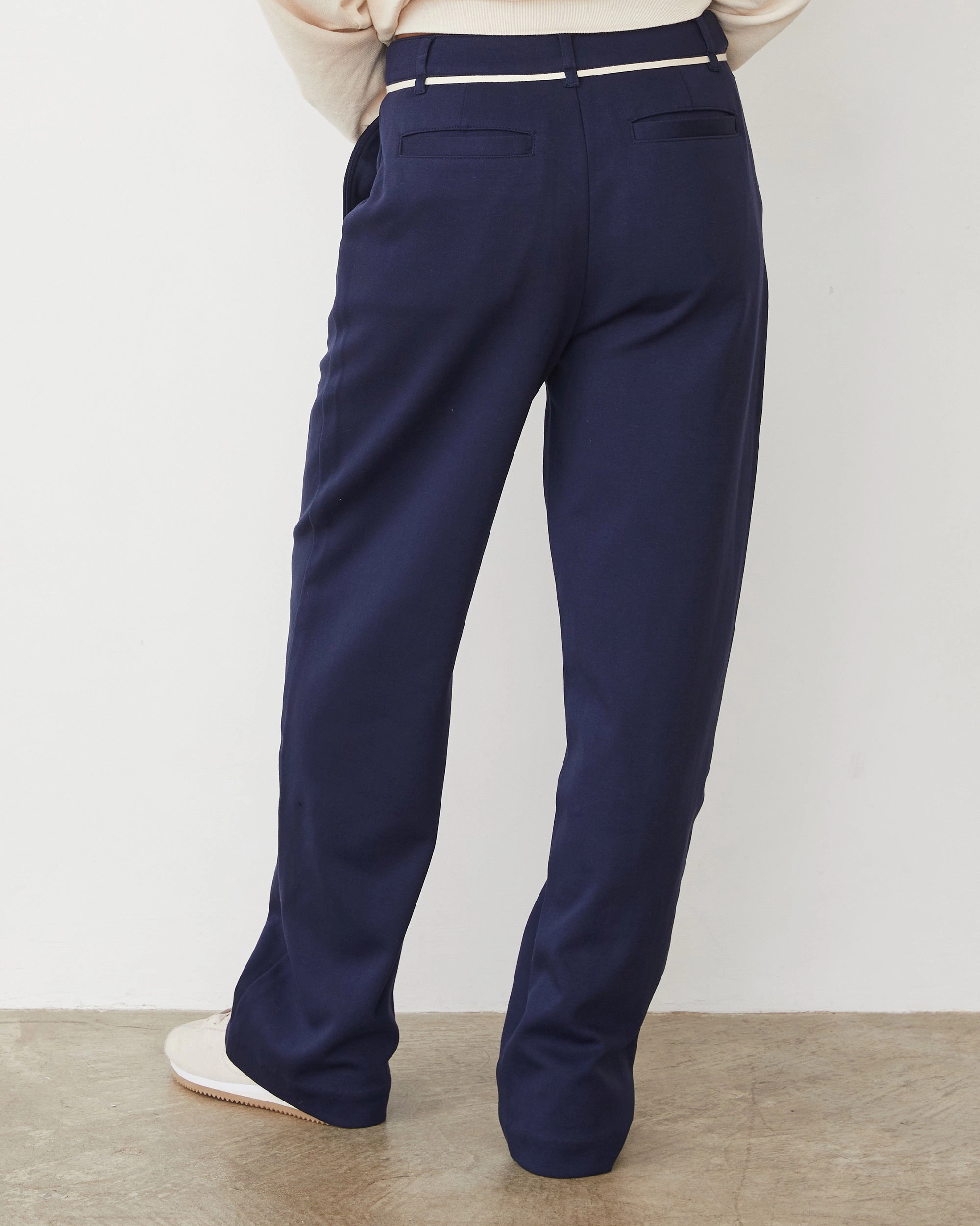 Cotton Knit Trousers Wide Leg