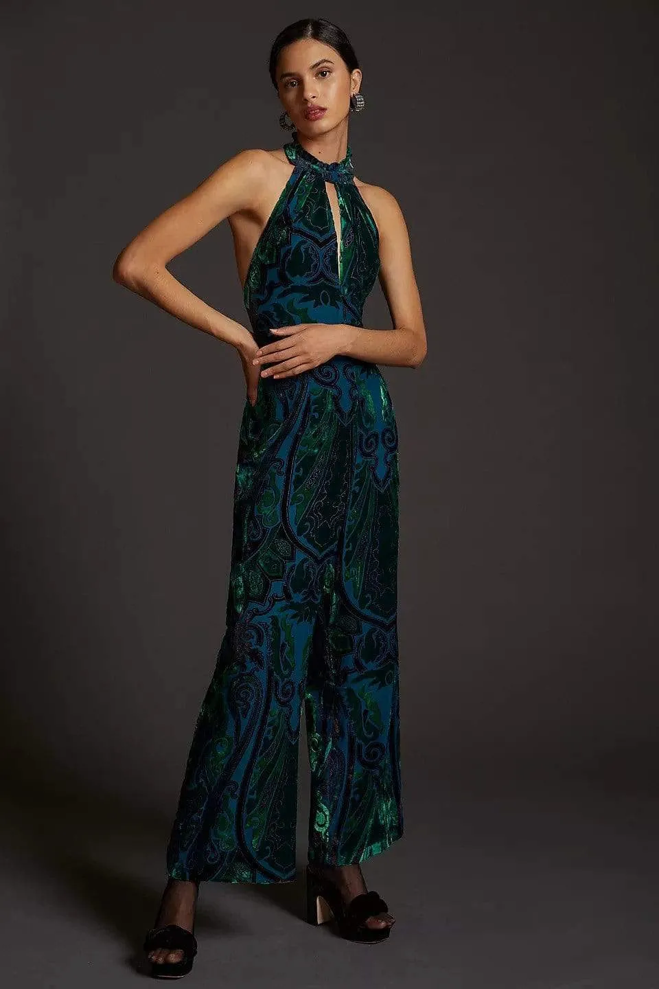 Cozy Comfort Velvet Halter Jumpsuit