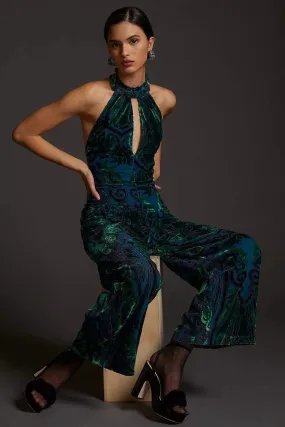 Versatile Event Stretch Yoga Velvet Halter Jumpsuit