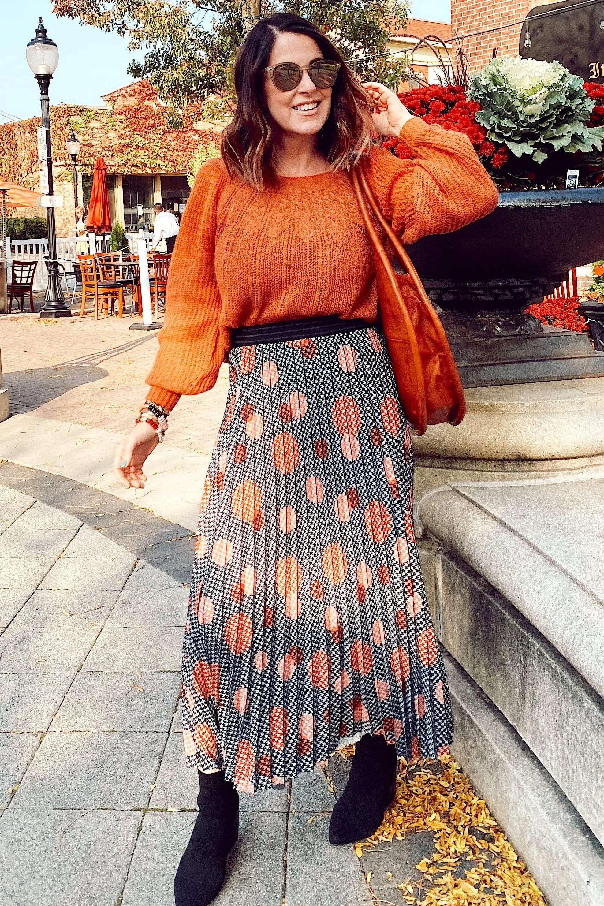 Ingrid Pleated Skirt -  Congo Dot Petite Women Smart Casual