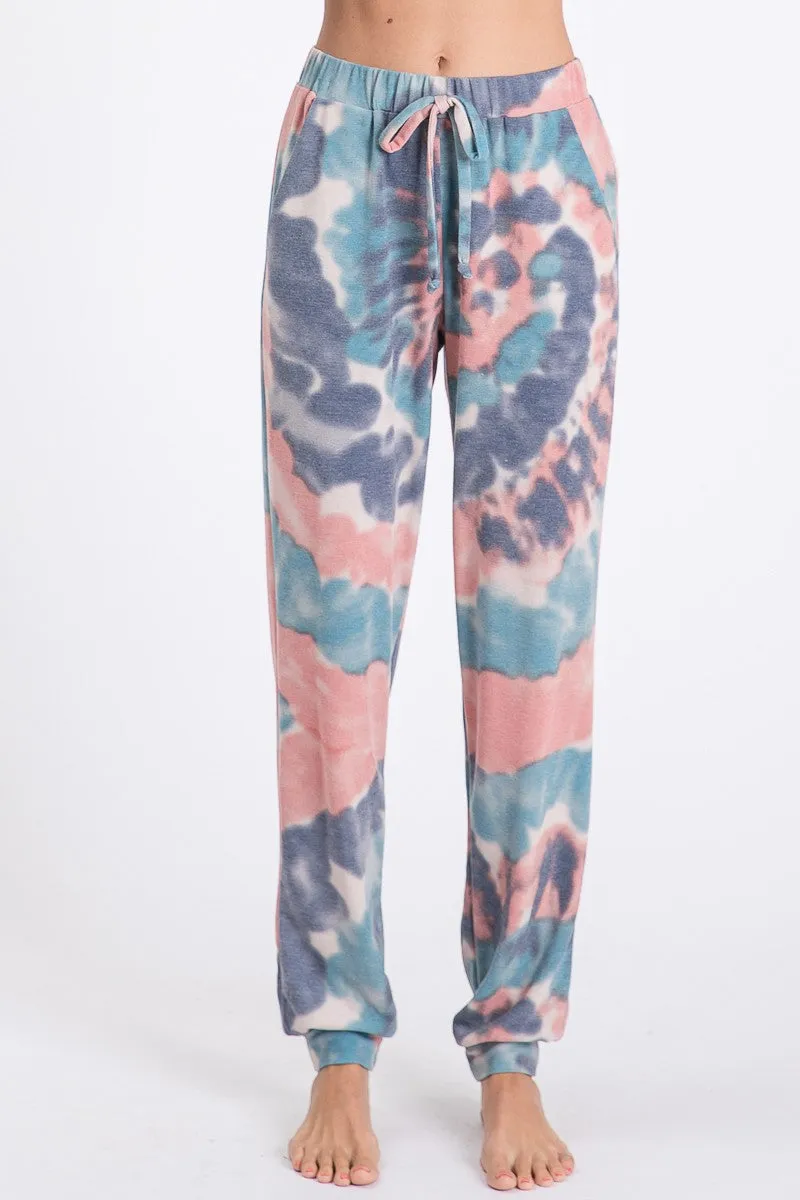 BP9006-15 | TIE DYE FRENCH TERRY CASUAL PANTS Stretch Ready