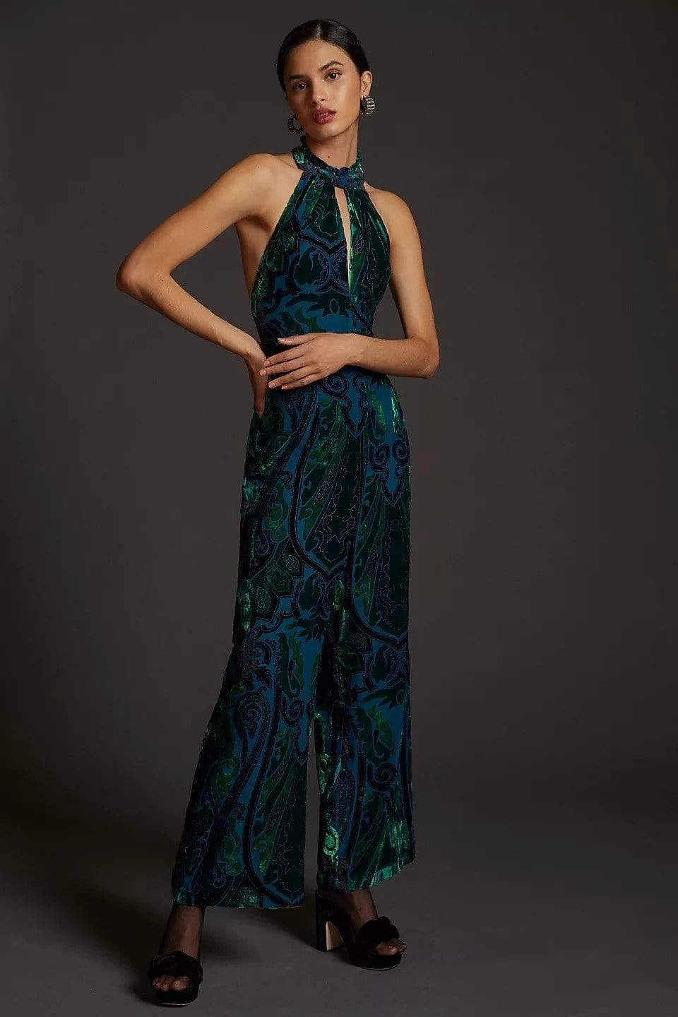 Cozy Comfort Velvet Halter Jumpsuit