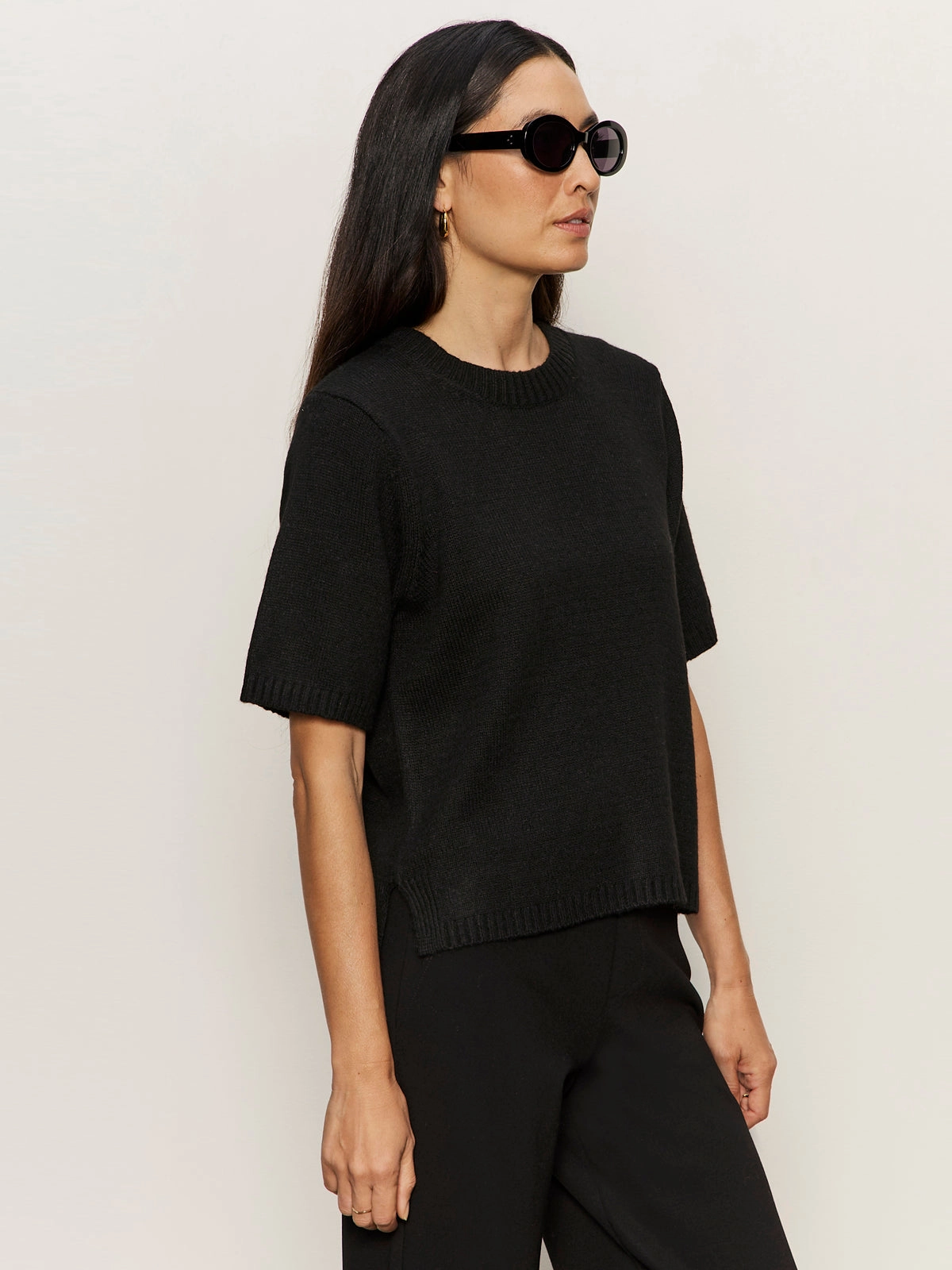 Cozy Fit Perfect Sweater Tee Black