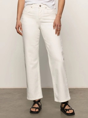 Soleil 90's Straight High Rise Jeans White Stretch Comfort