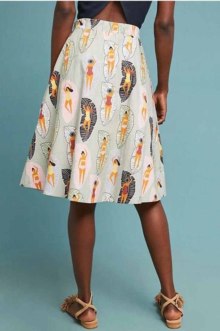 Crisp Silhouette Sunbather Midi Skirt