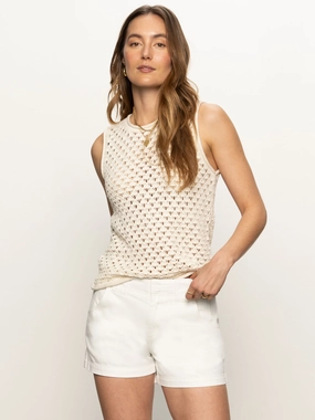 Crochet Shell Sweater Eco Natural Minimalist