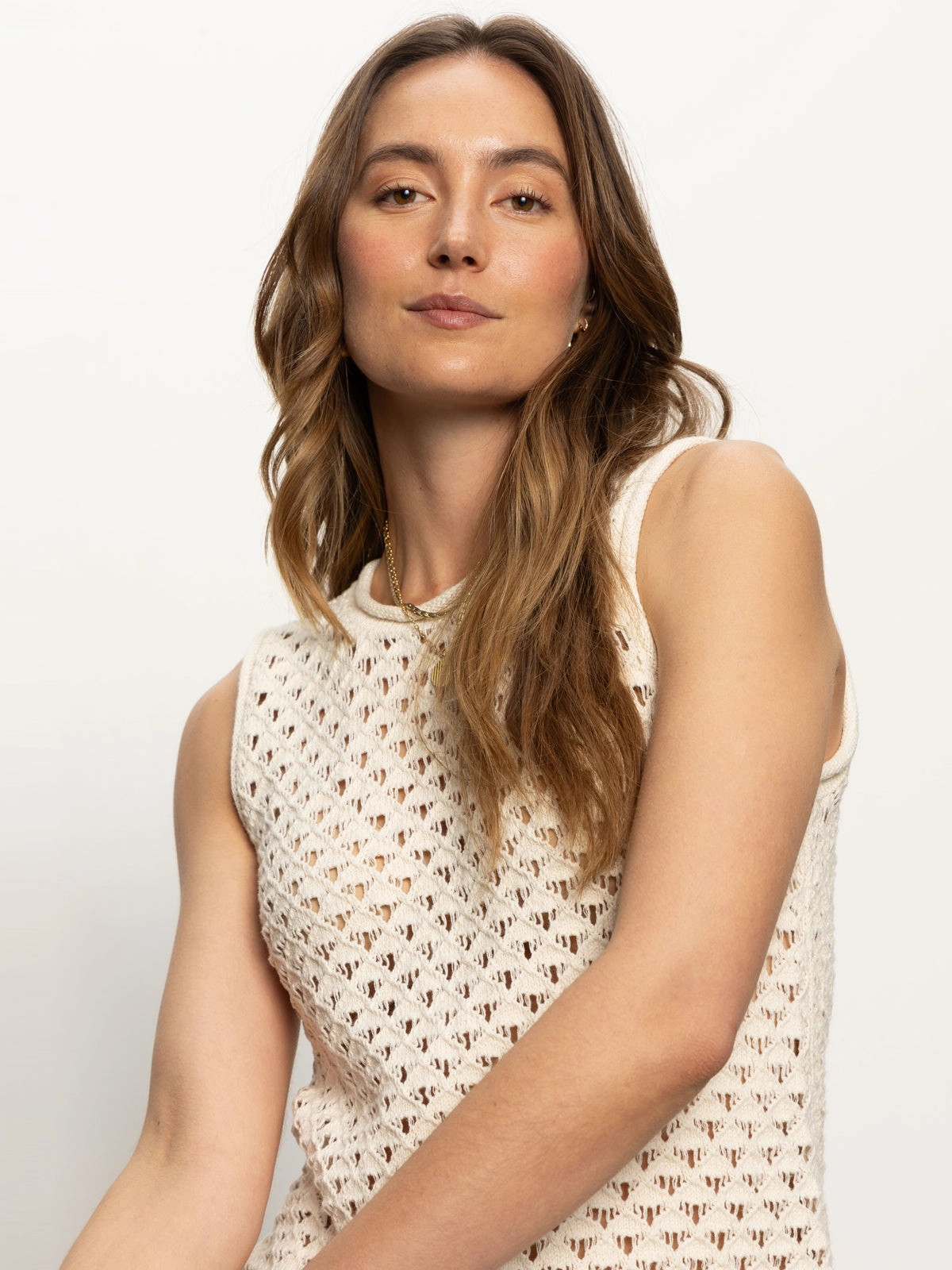 Crochet Shell Sweater Eco Natural Versatile Look