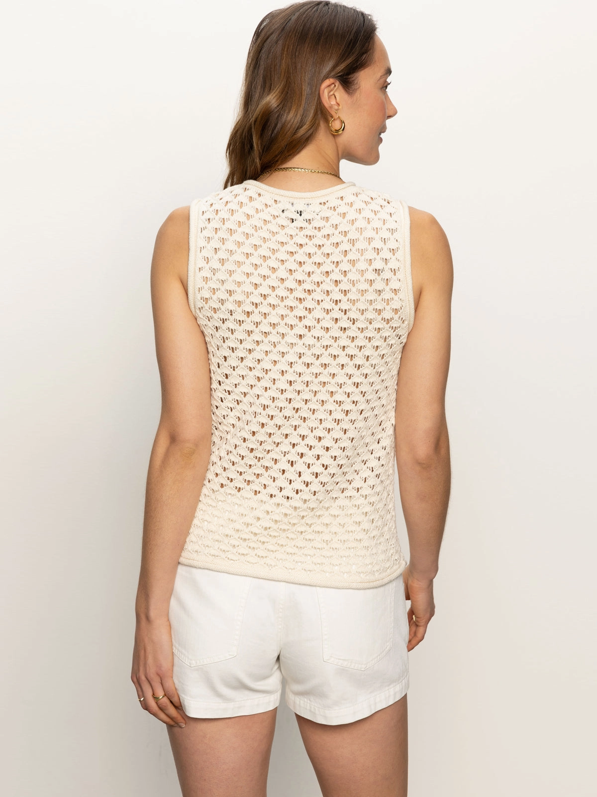 Crochet Shell Sweater Eco Natural Versatile Look