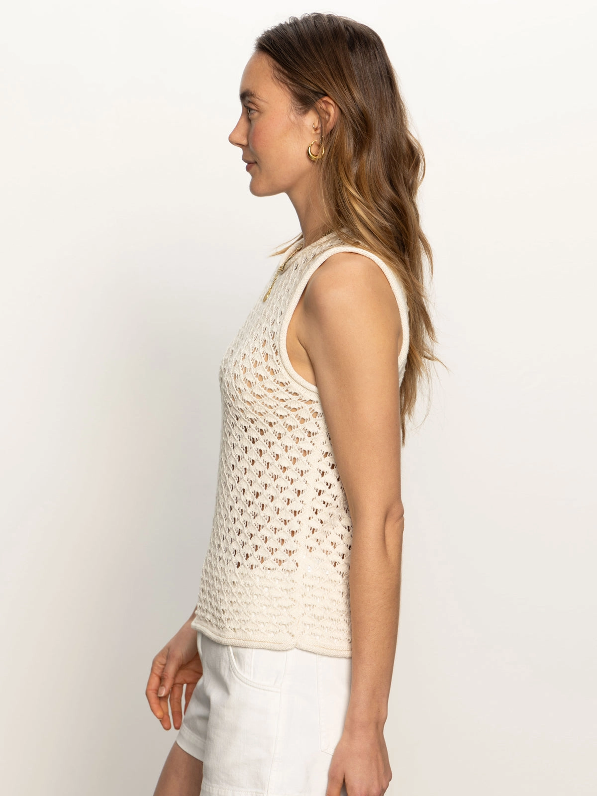 Crochet Shell Sweater Eco Natural Versatile Look