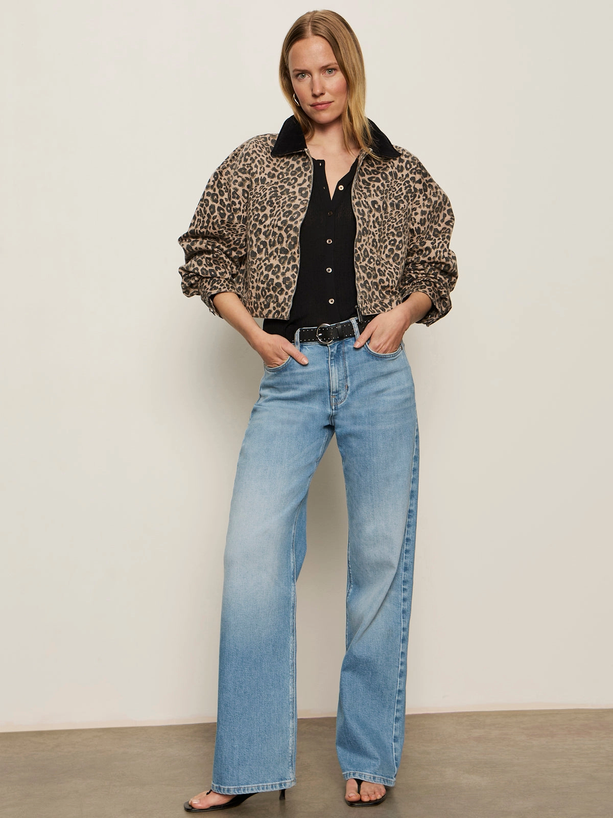 Cropped Barn Jacket French Kitty forest spot