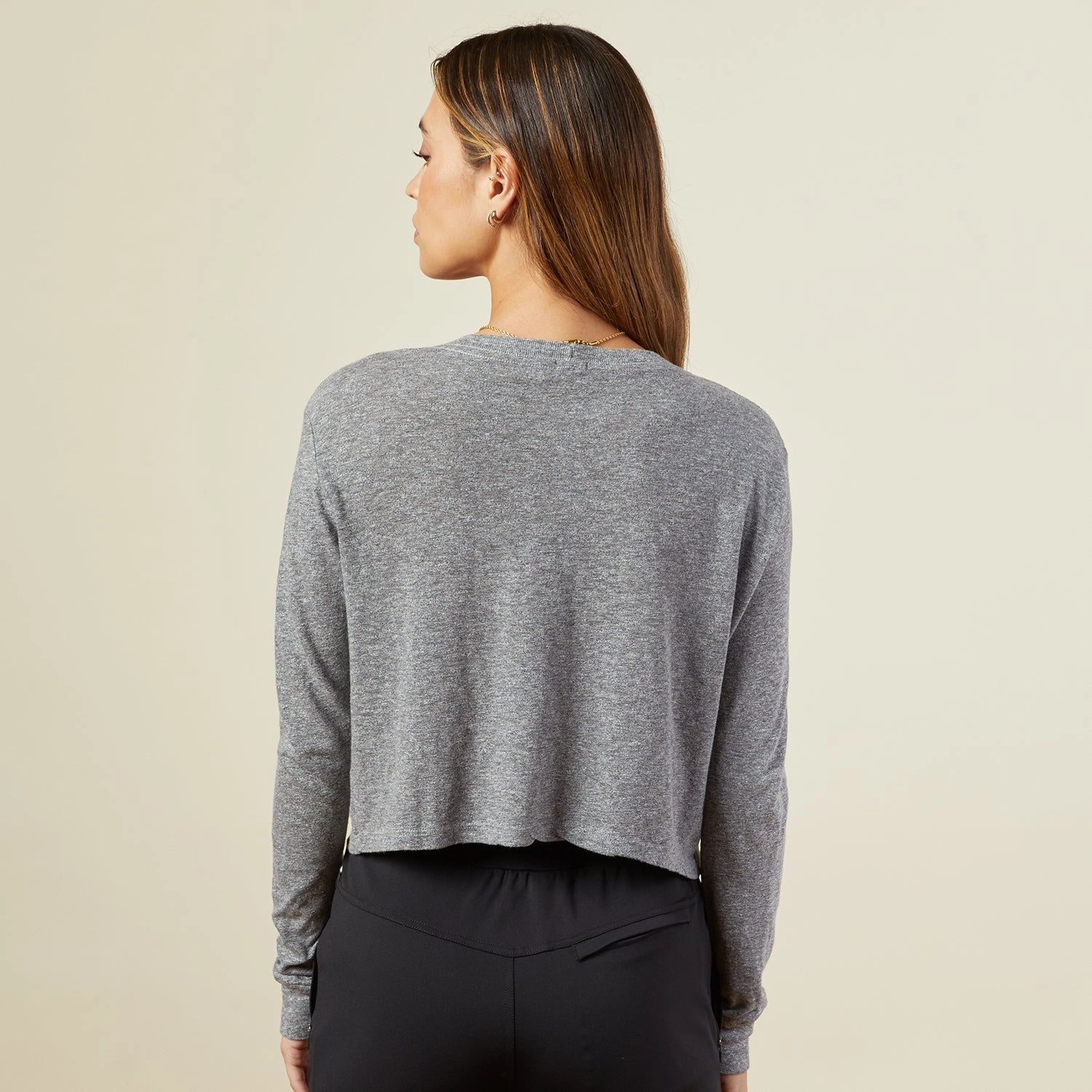 Cropped Long Sleeve Ex-Boyfriend Pocket Crew Soft Wear