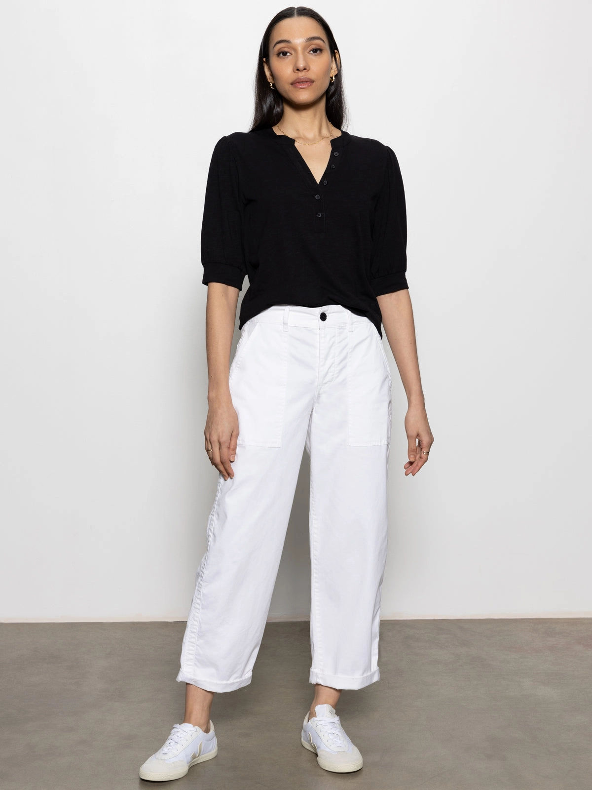 Cruiser Chino Semi High Rise Pant Bleached White High Waist