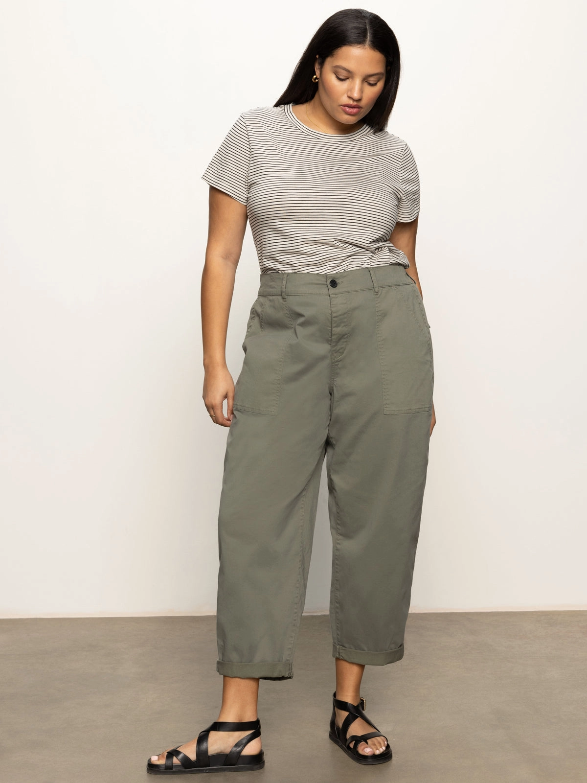 Cruiser Chino Semi High Rise Pant Dark Spruce Extended Sizing Flattering Fit