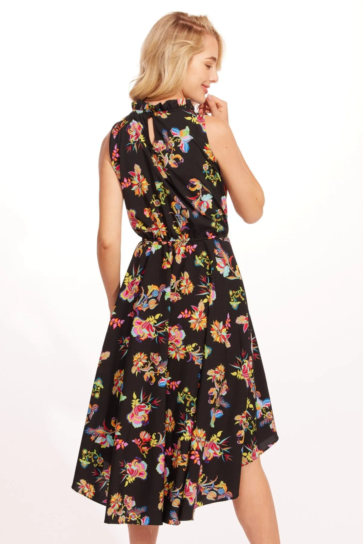 Crystal Detail Shentel Dress - Midnight Floral