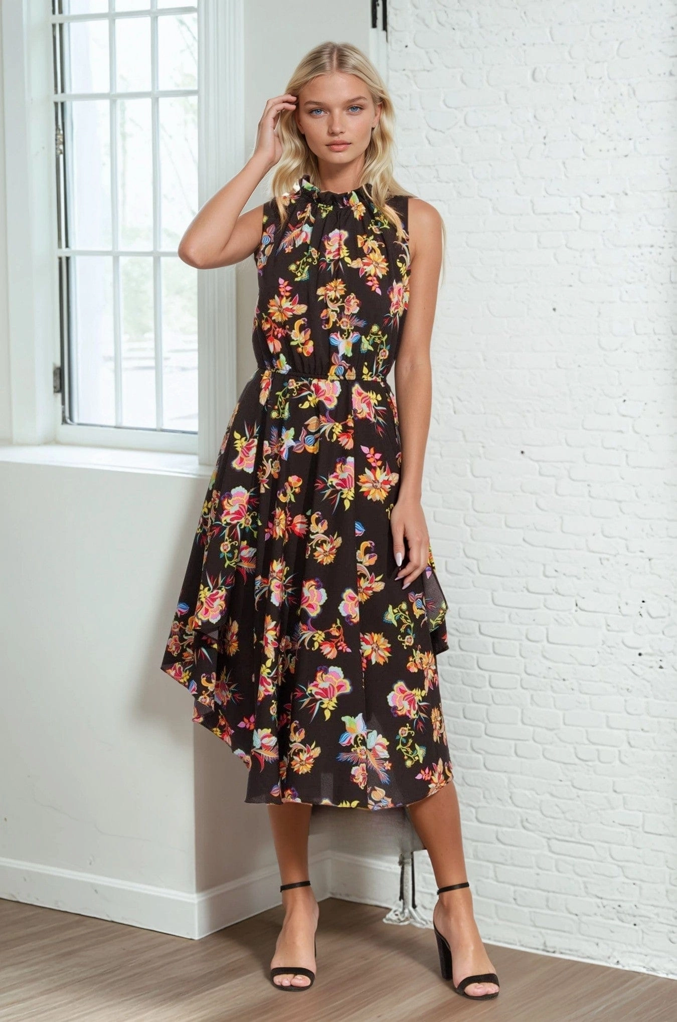 Shentel Dress - Midnight Floral Airy Shape