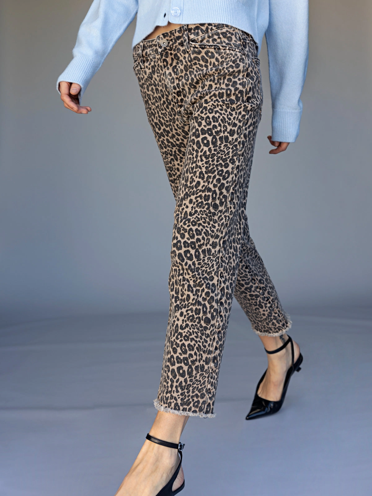 Cadence 90's Straight Crop Jean French Kitty Bootcut shape Cuffed hem