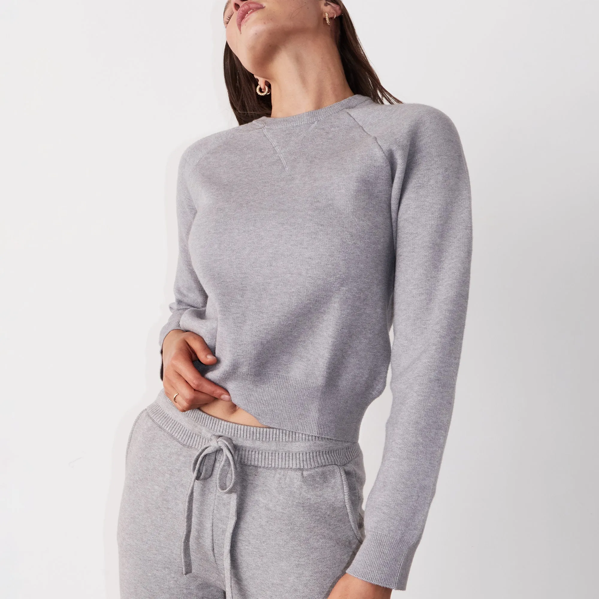 Soft Knit Raglan Sweater Stretch Fabric