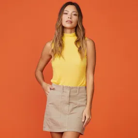 Sustainable Fabric Luxury Work Light Mock Neck Tank