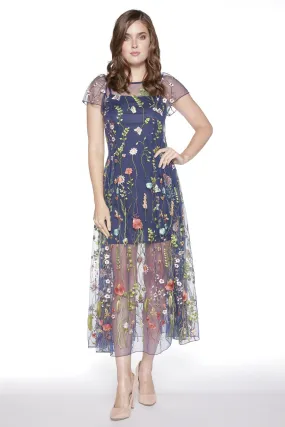 Agate Glow Erika Dress - Navy Floral