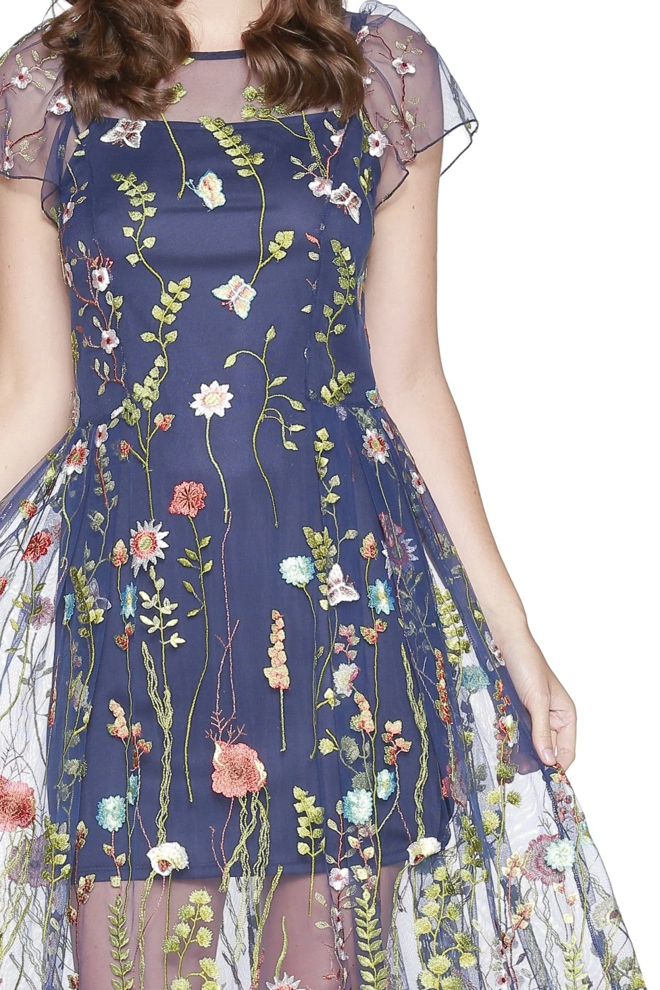 Day to Night Fashion Erika Dress - Navy Floral