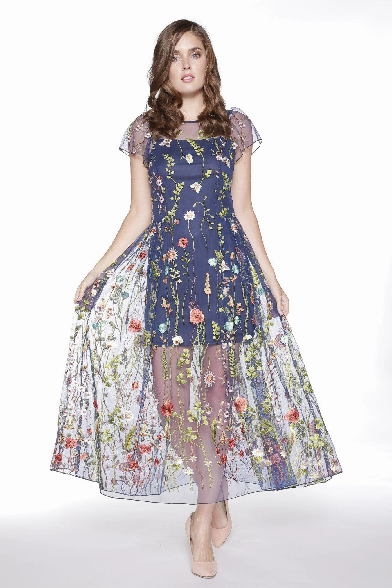 Day to Night Fashion Erika Dress - Navy Floral