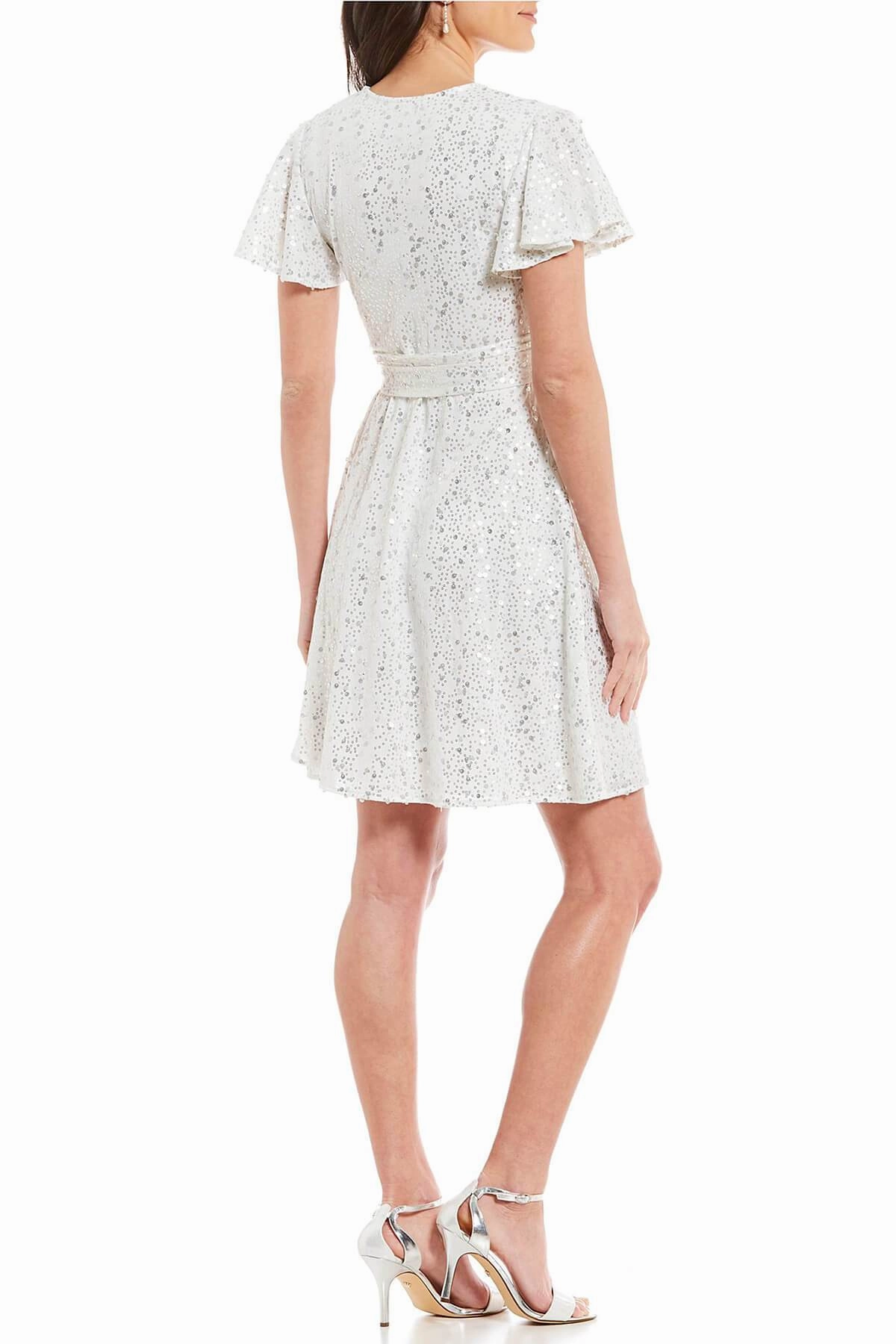 Day To Night Jade Sequin Wrap Dress