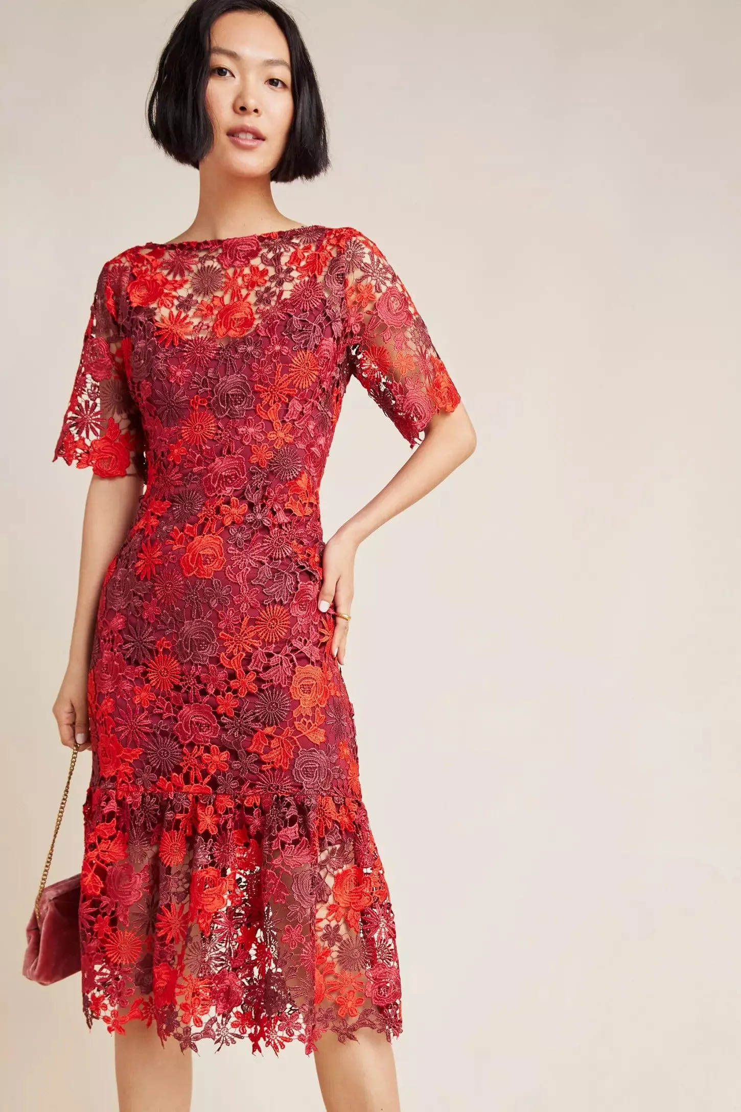 Brigitte Embroidered Midi Dress Polished Wardrobe Classic Ease