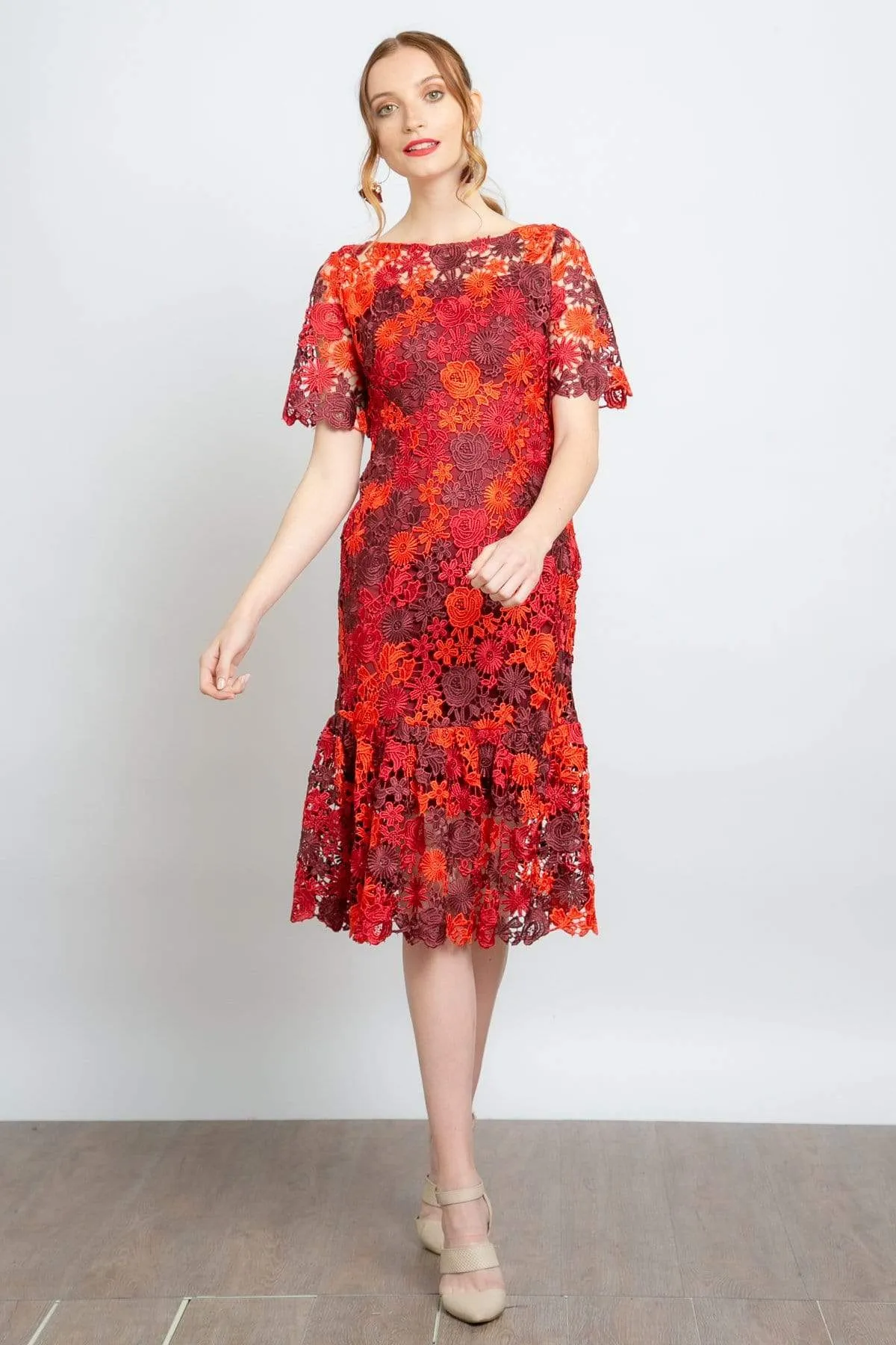 Eva Franco Dress Brigitte Embroidered Midi Dress