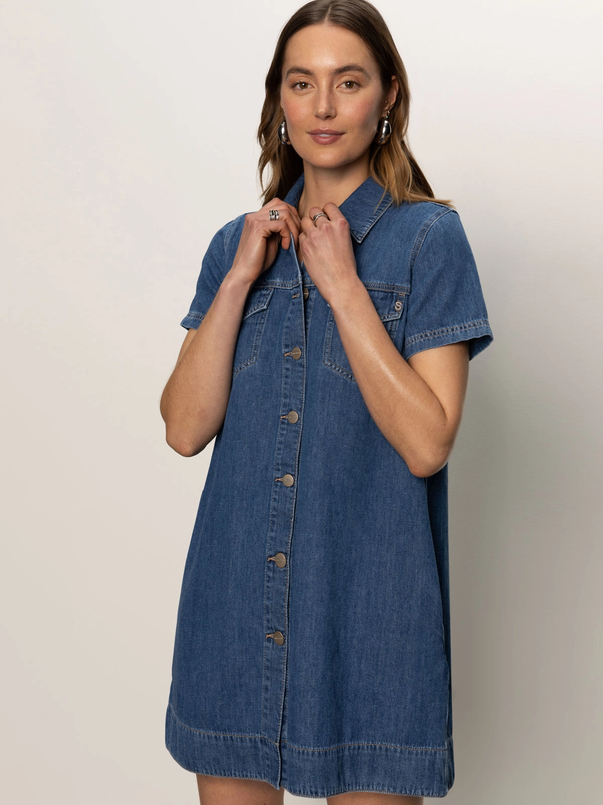 Denim Shiftdress Medium Wash Wear Often