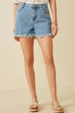 Distressed Fray Detail Shorts Modern Utility