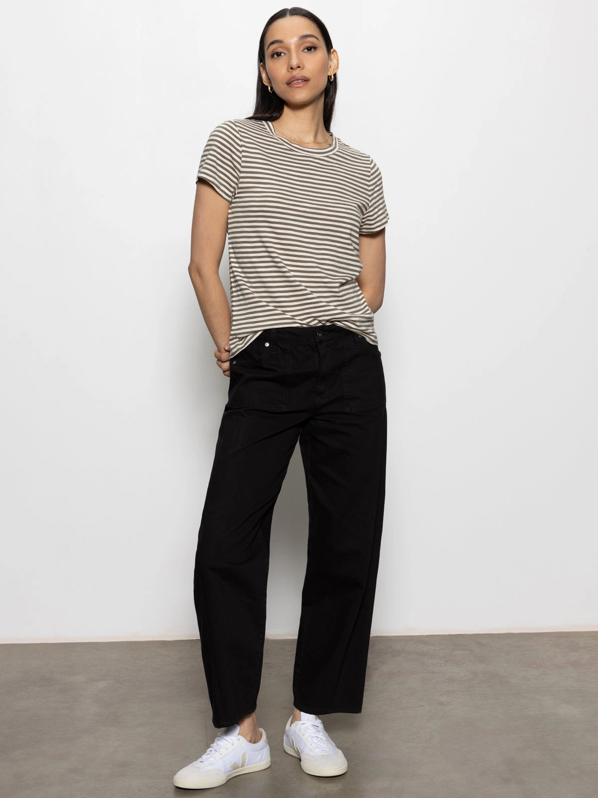 District Column Standard Rise Ankle Jean Black Athletic Fit