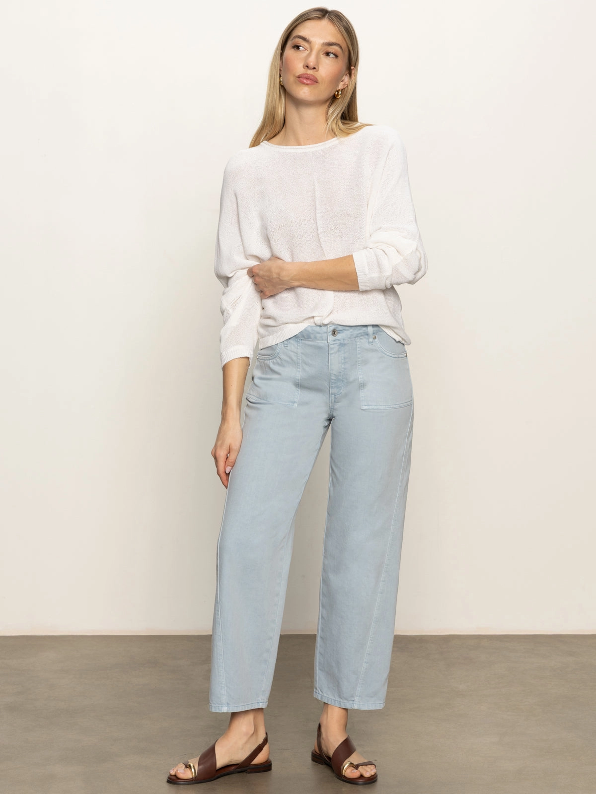 District Column Standard Rise Ankle Jeans Blue Mirage Comfortable Design