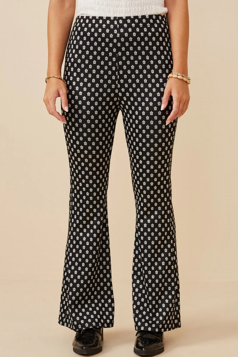 Flexible Use Flexible Wear Ditsy Floral Bell Bottom Knit Pants