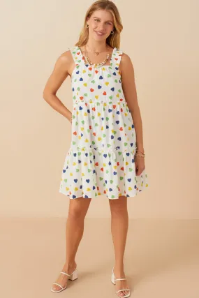 Ditsy Heart Tiered Elastic Shoulder Tank Dress Timeless Ease travel mode
