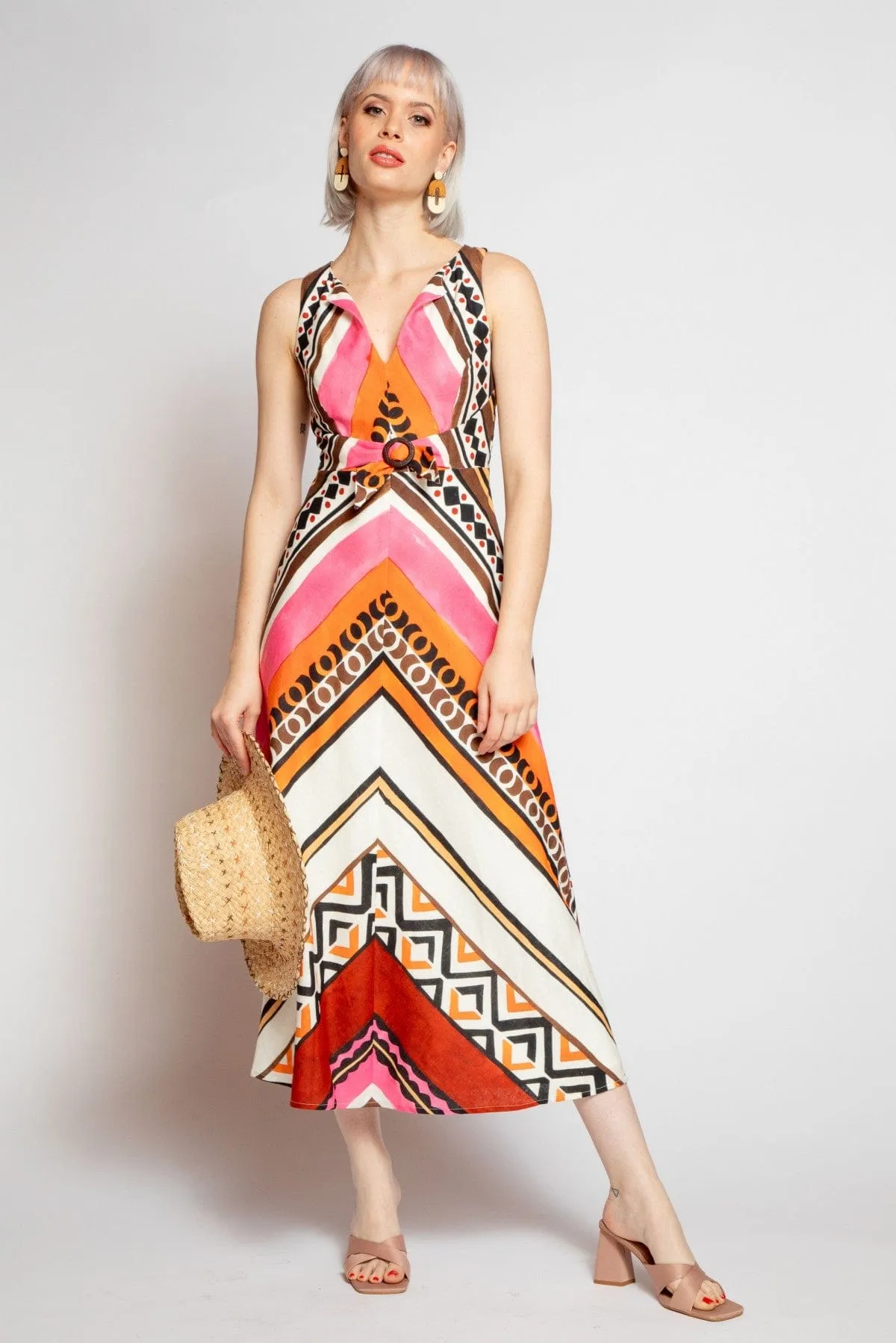 Dorsette Dress - Tulum Stripe Feminine Appeal