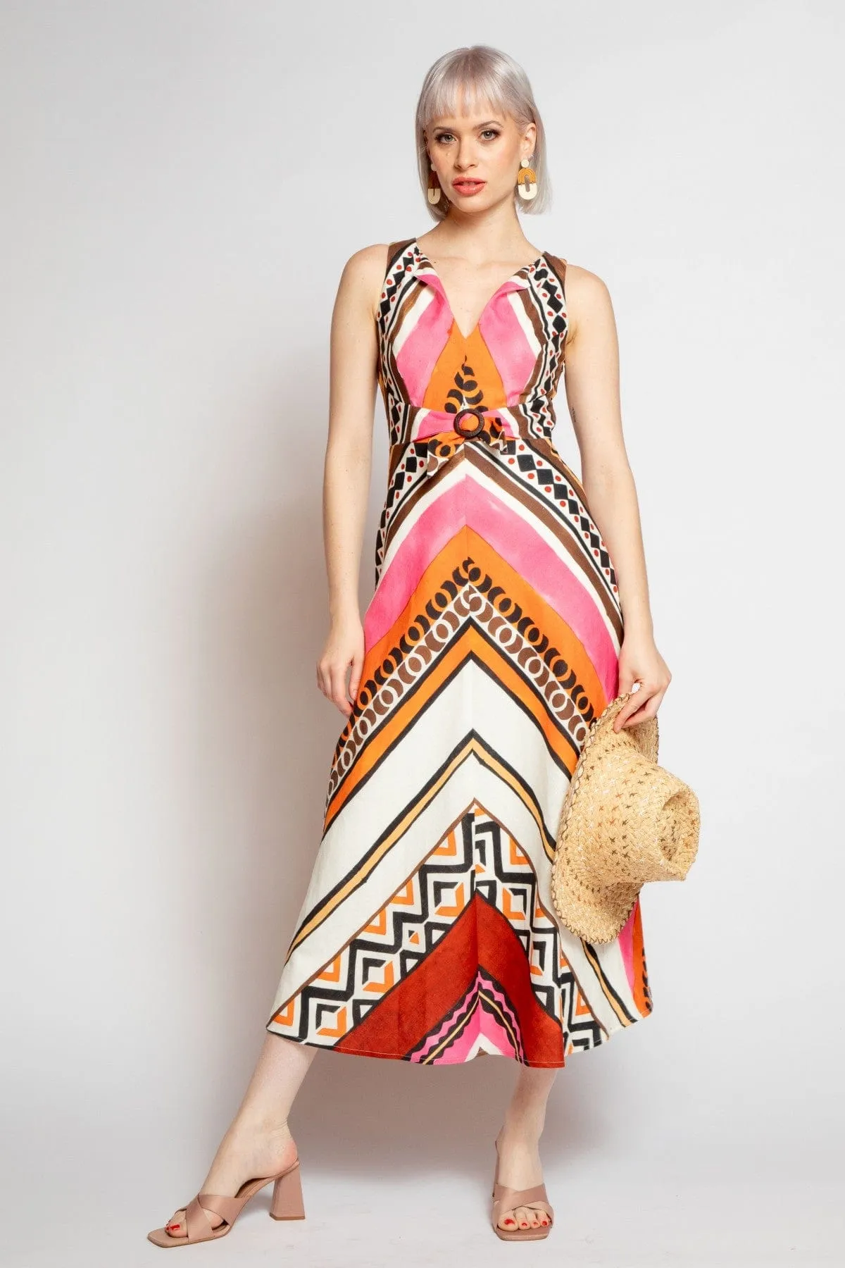 Dorsette Dress - Tulum Stripe Cotton Lining