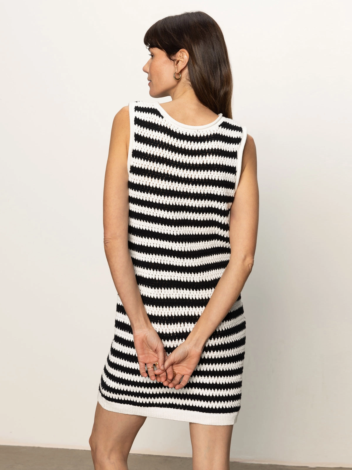 Dress to impress Summer Shell Dress Chalk Black Stripe