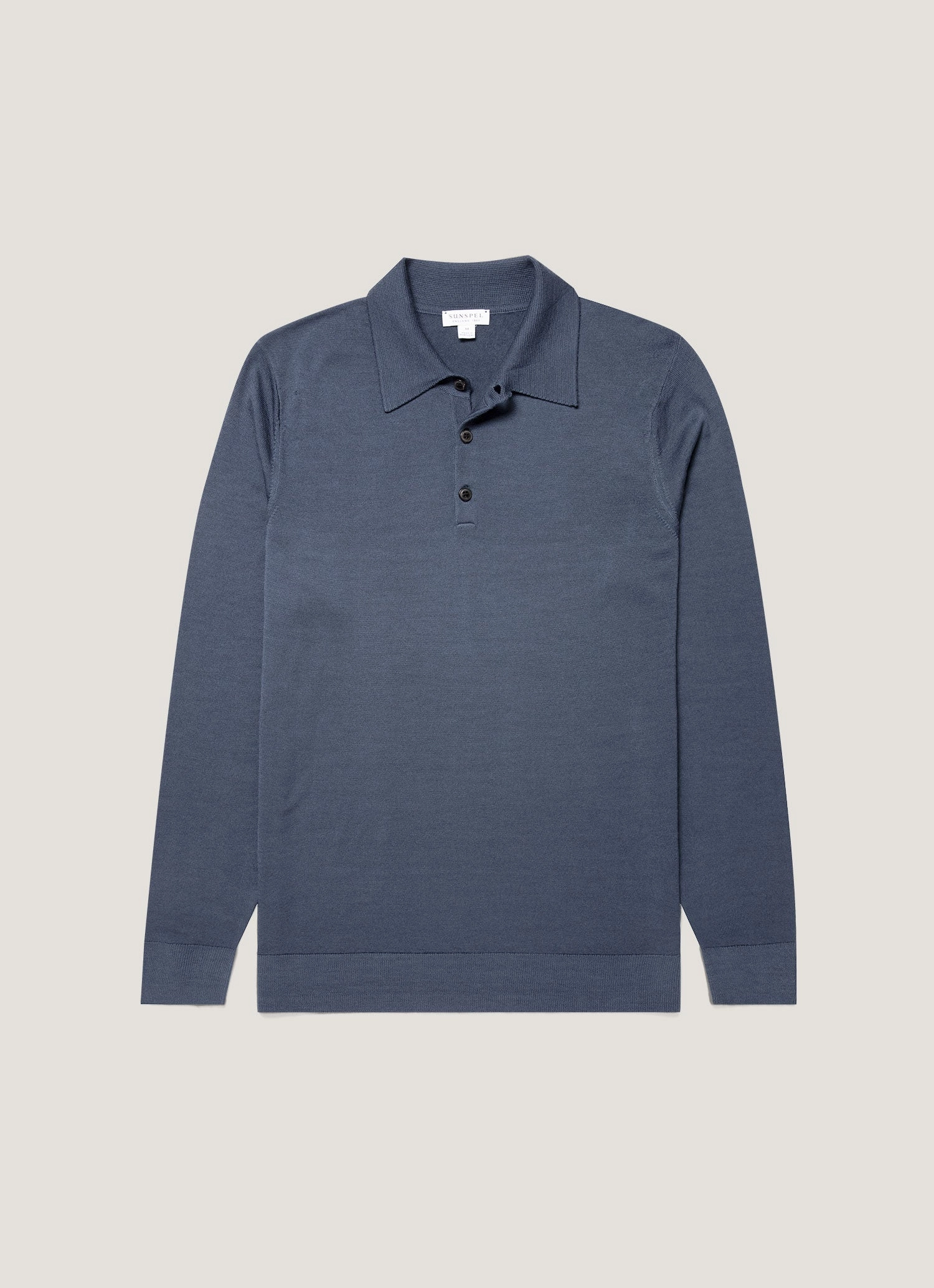 Knitwear for layering Men's Extra-Fine Merino Polo Shirt in Slate Blue