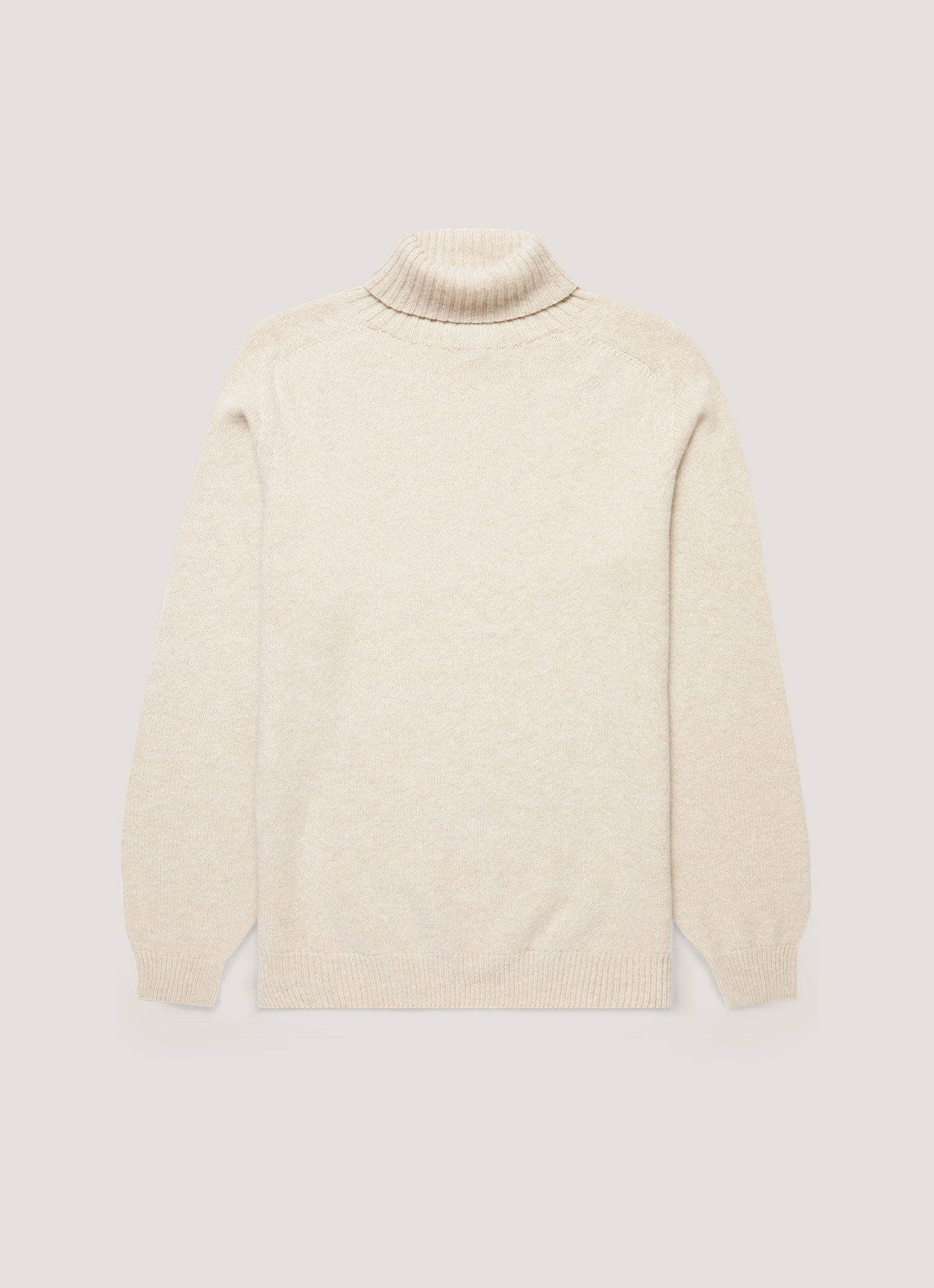 All-season knitwear Men's Lambswool Roll Neck in Oatmeal Melange
