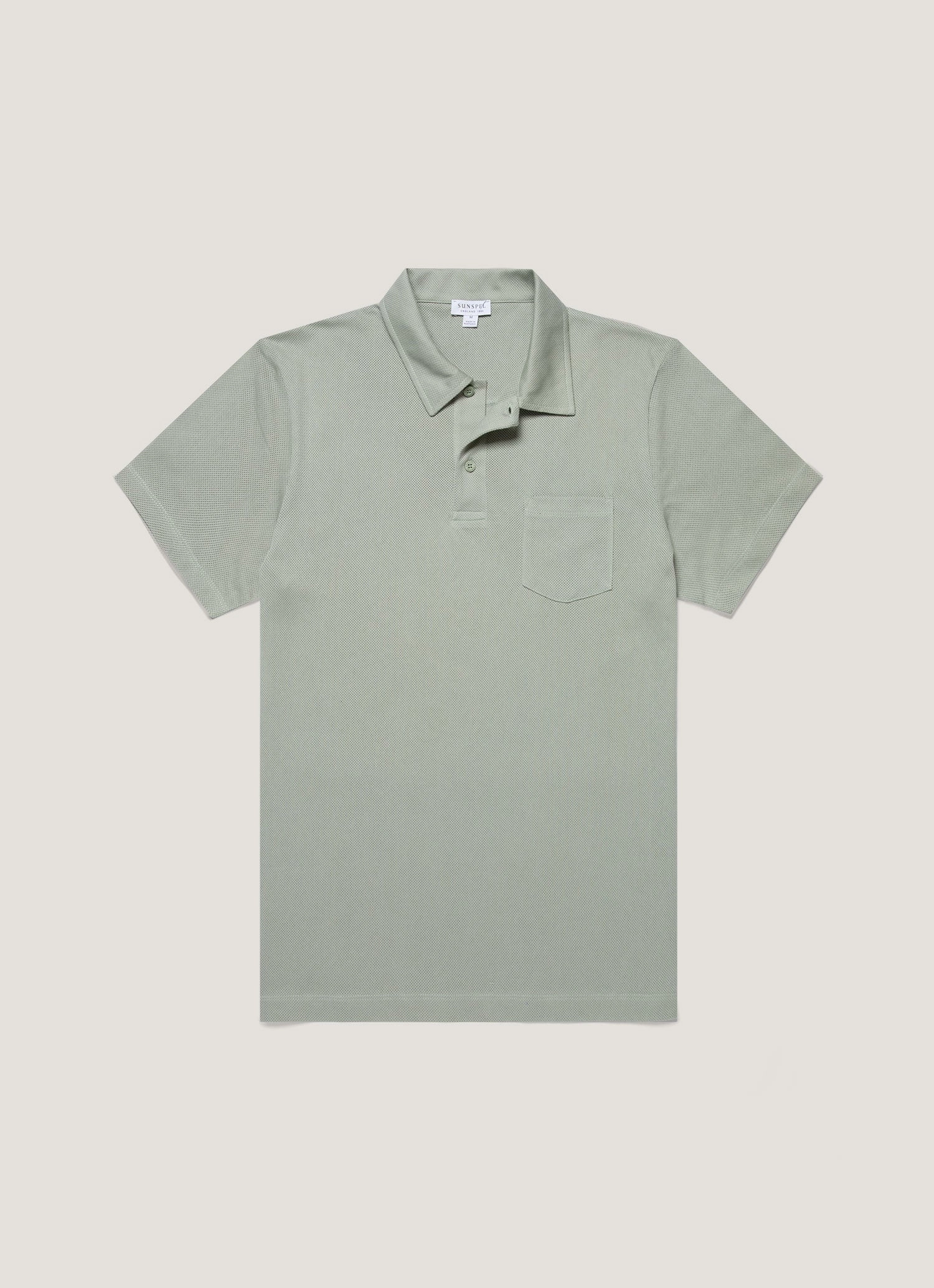 Men's Riviera Polo Shirt in Pastel Green Lightweight summer shirt Summer Ready