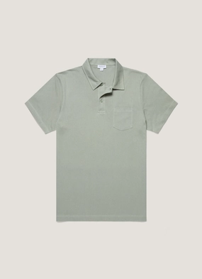 Men's Riviera Polo Shirt in Pastel Green Lightweight summer shirt Summer Ready