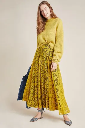 Travel Friendly Statement Color Daniel Skirt - Serpent Lace