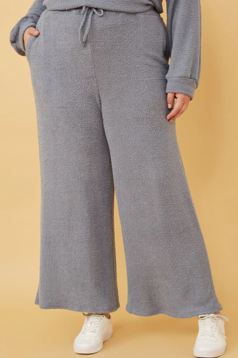 Timeless Style Core Comfort Elastic Waist Drawstring Wideleg Fleece Pants